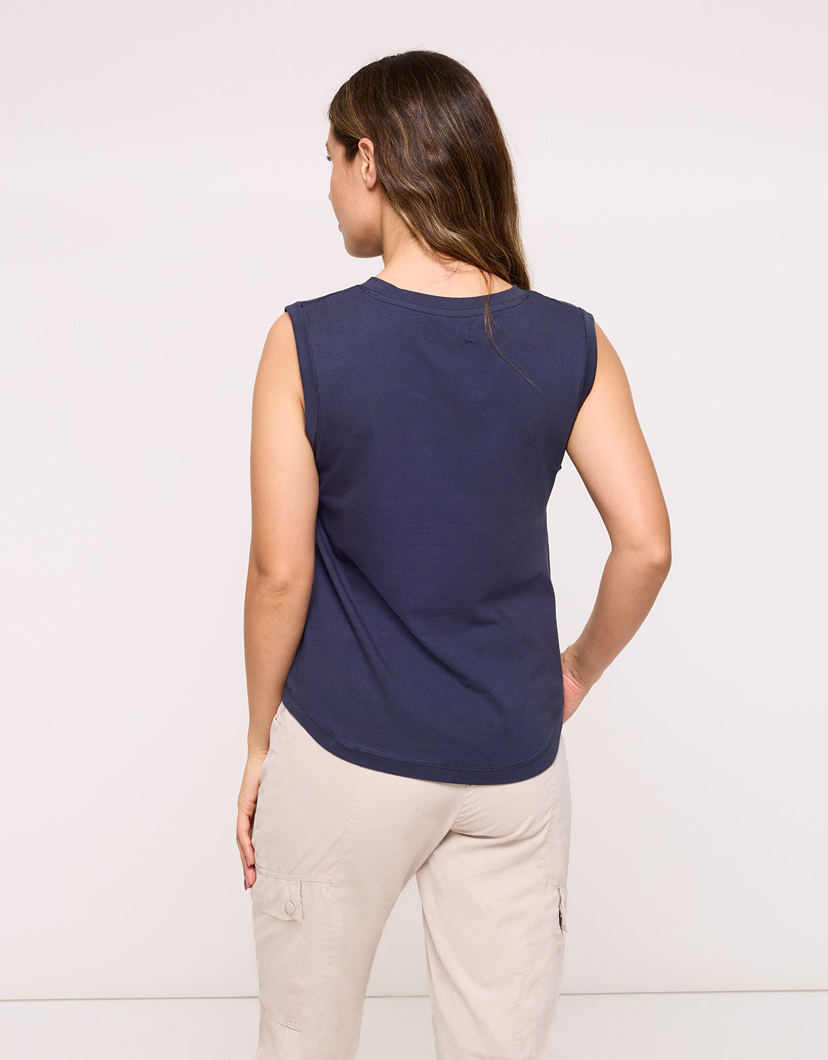 Navy Blue Strap T-shirt - Jirilda