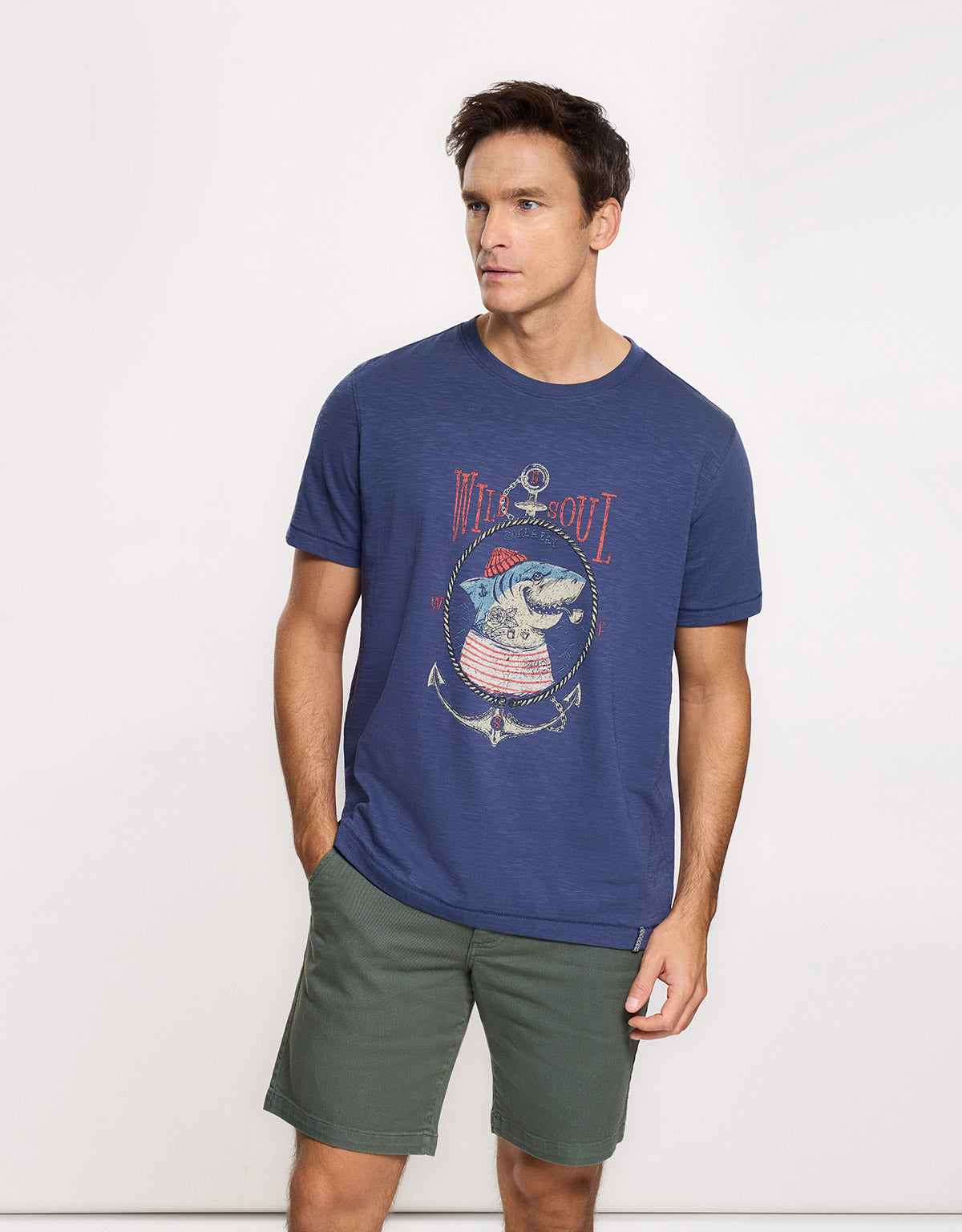 Camiseta Manga Corta Azul Marino - Graham 2