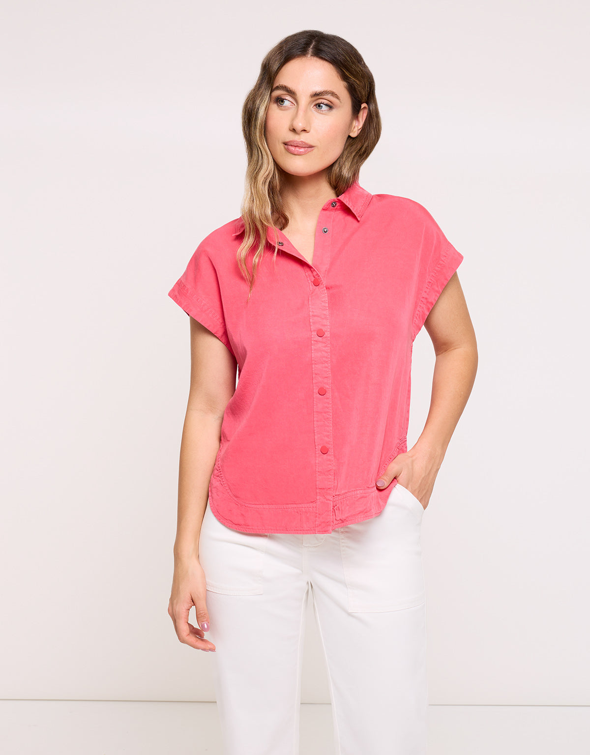 Coral Short-Sleeved Shirt - Tentop