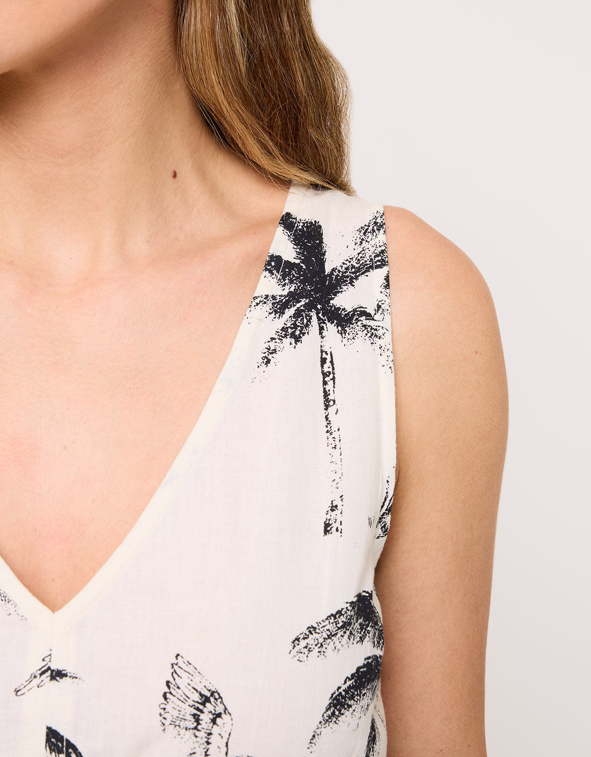 Printed Long White Dress - Blaves