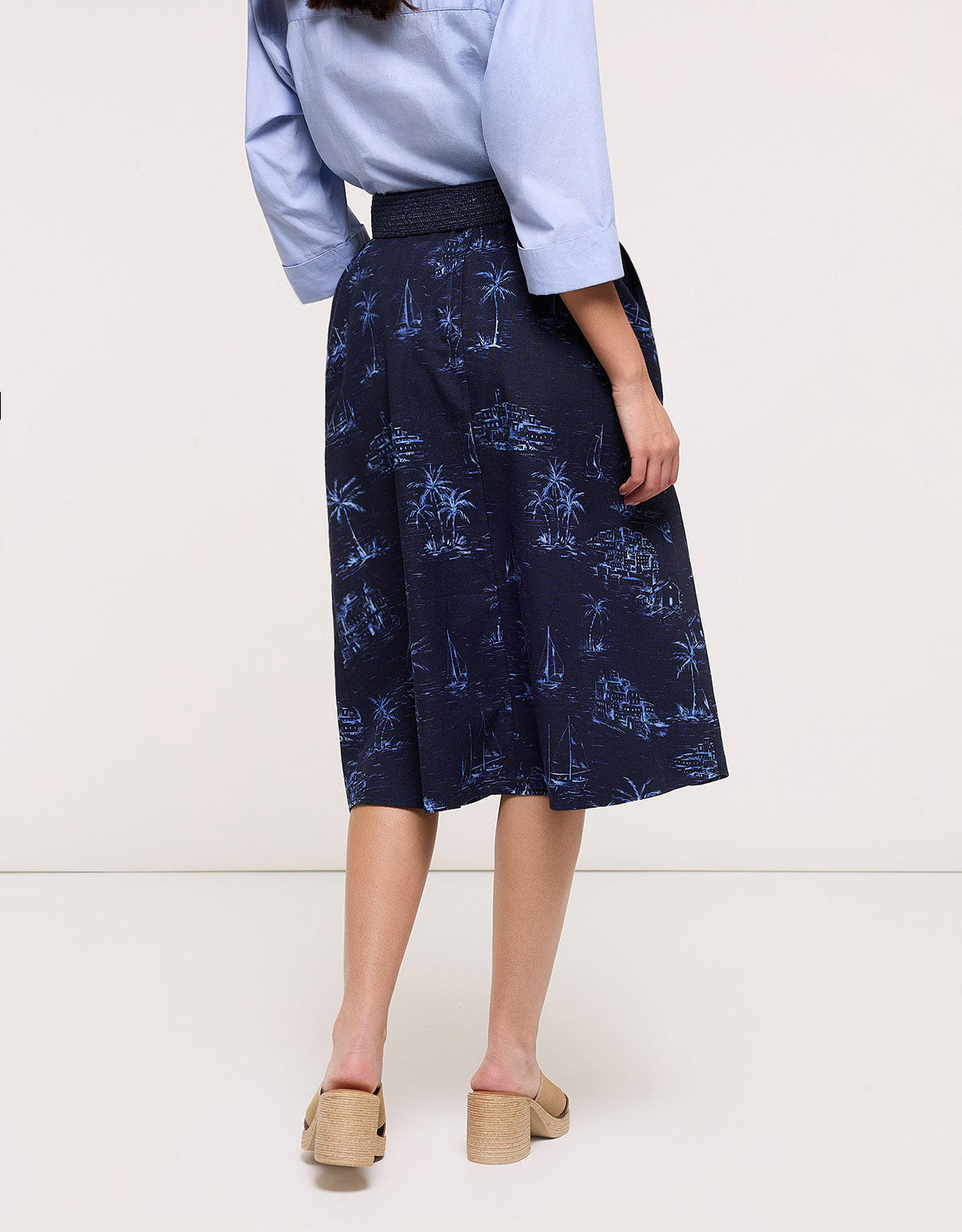 Falda Midi Azul Marino - Falnetis 4