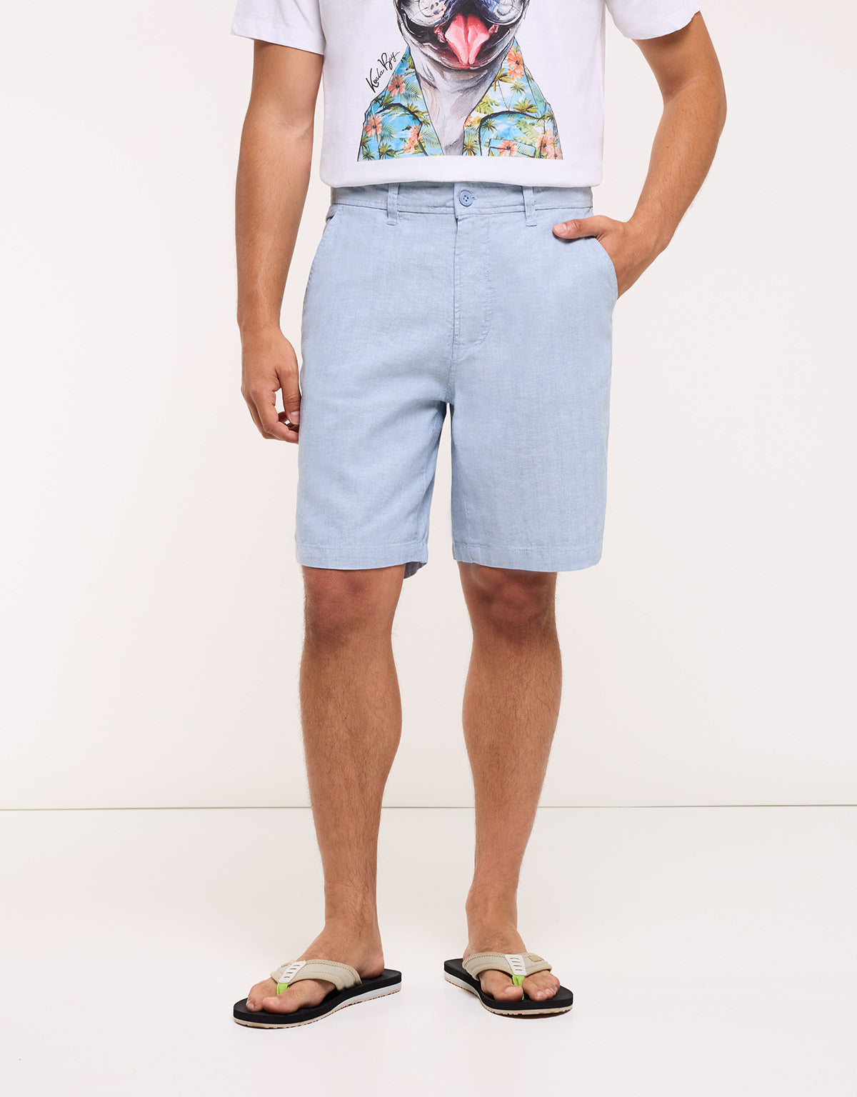 Bermuda Lino Azul - Kymora