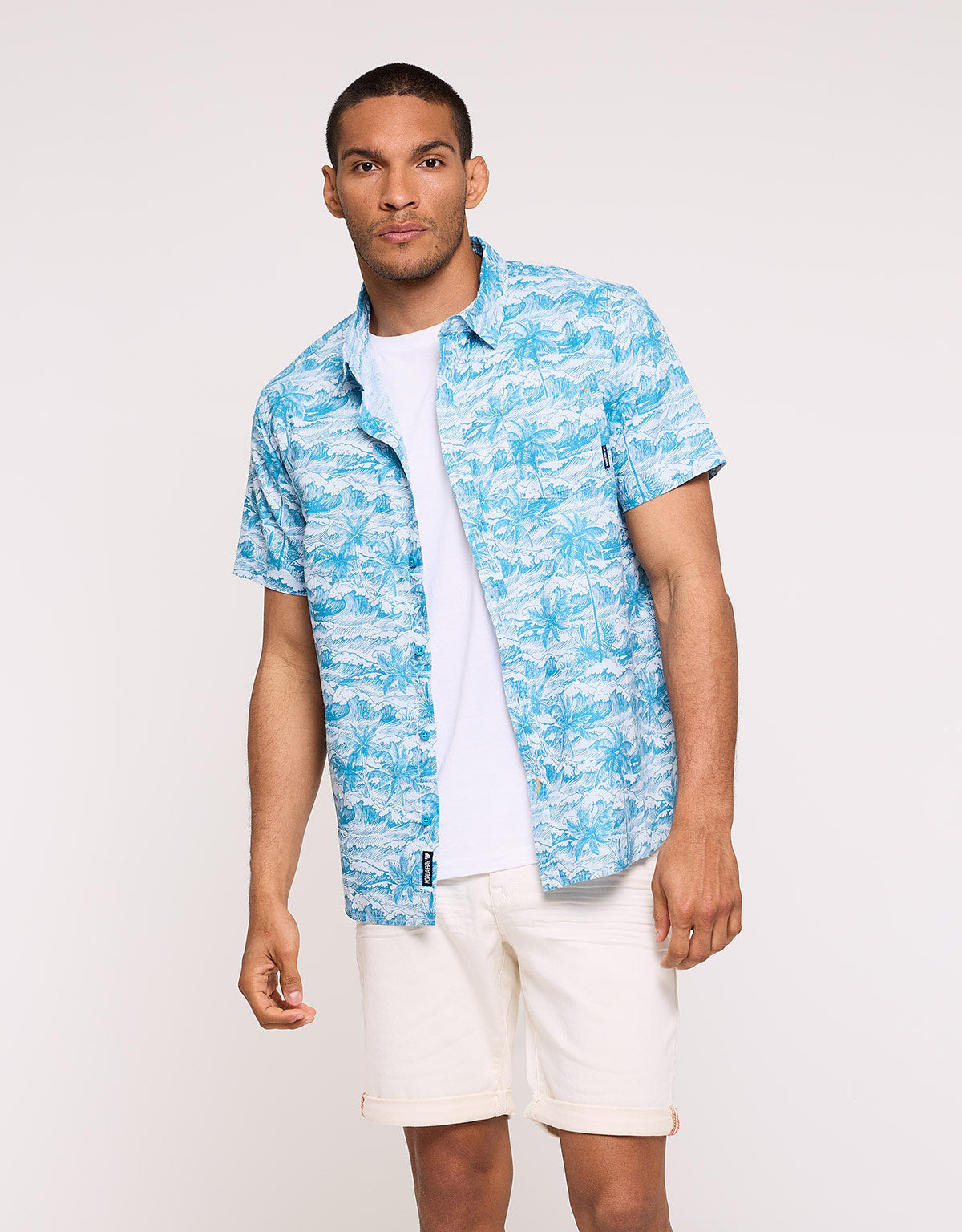 Blue Short-Sleeved Shirt - Nicoleto