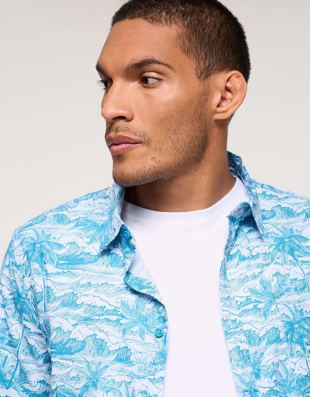 Blue Short-Sleeved Shirt - Nicoleto