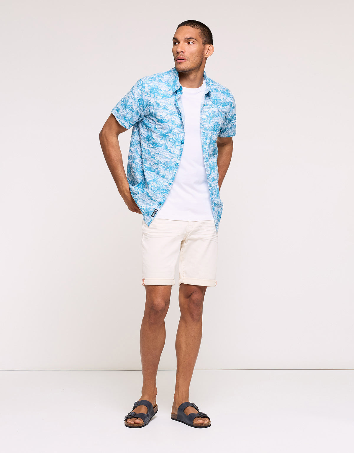 Blue Short-Sleeved Shirt - Nicoleto