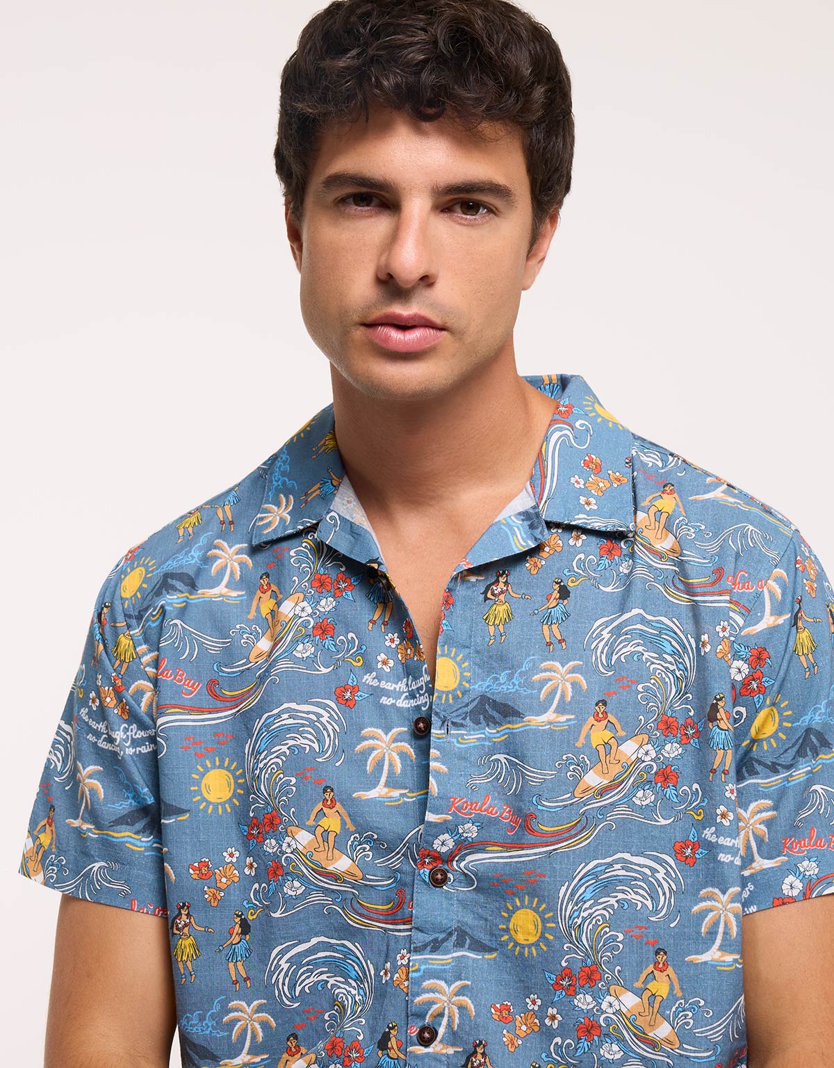 Camisa Manga Corta Azul - Hulini 4