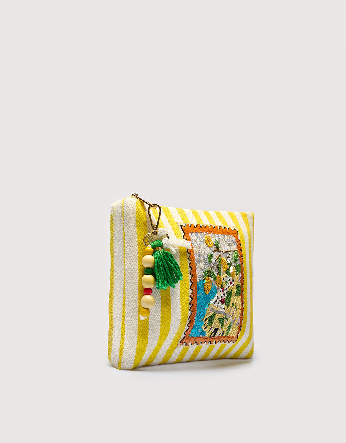 Natural Yellow Handbag - 2flower Floc