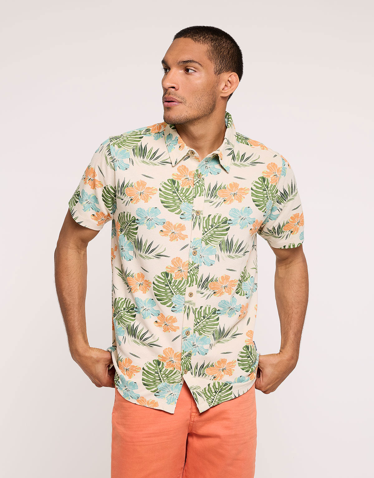 Camisa Manga Corta Beige - Thunder 2