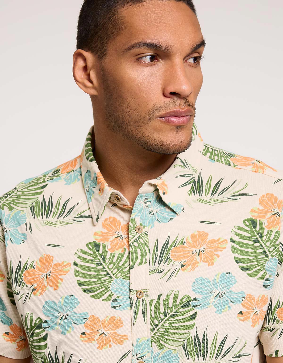 Camisa Manga Corta Beige - Thunder 4