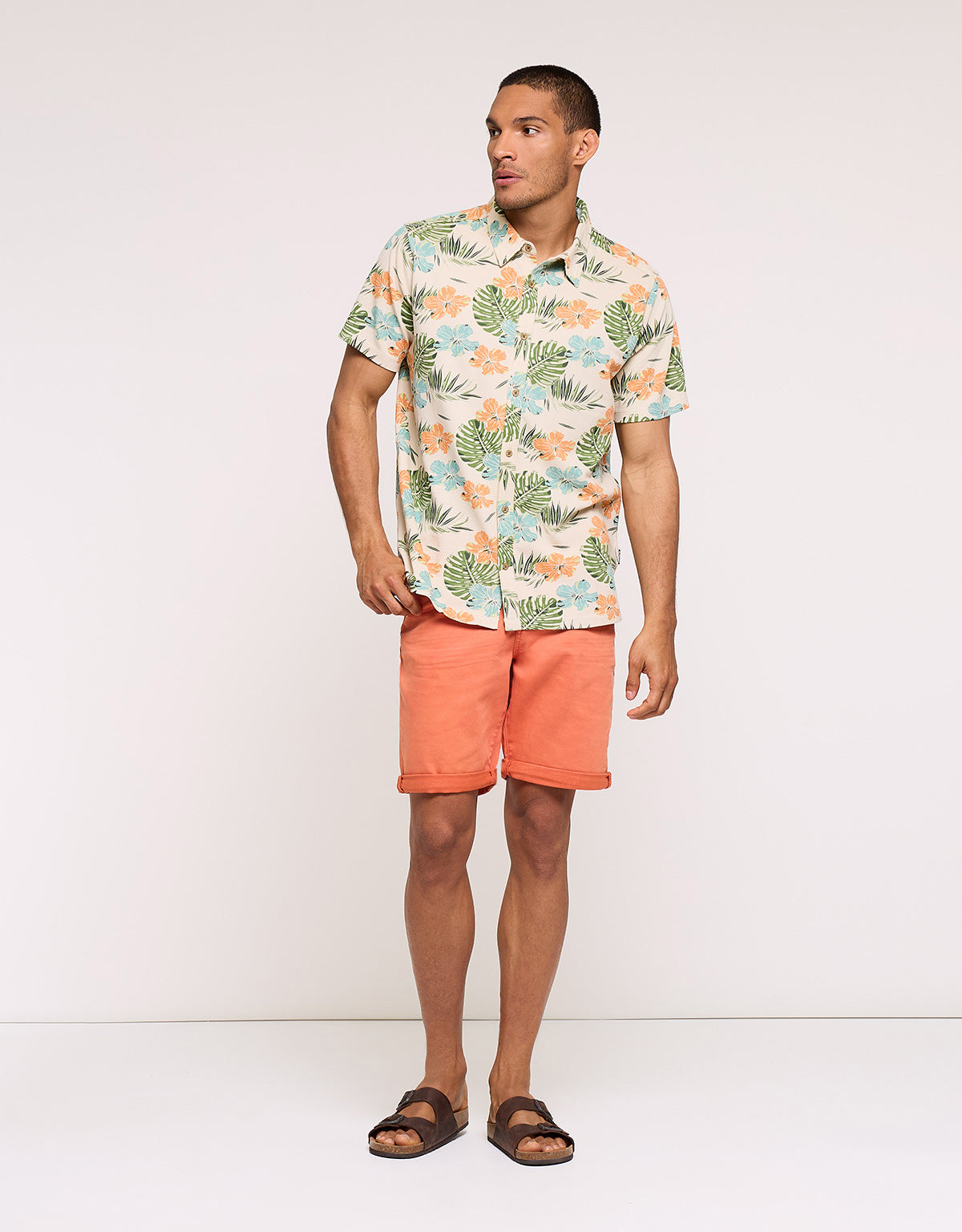 Camisa Manga Corta Beige - Thunder 5