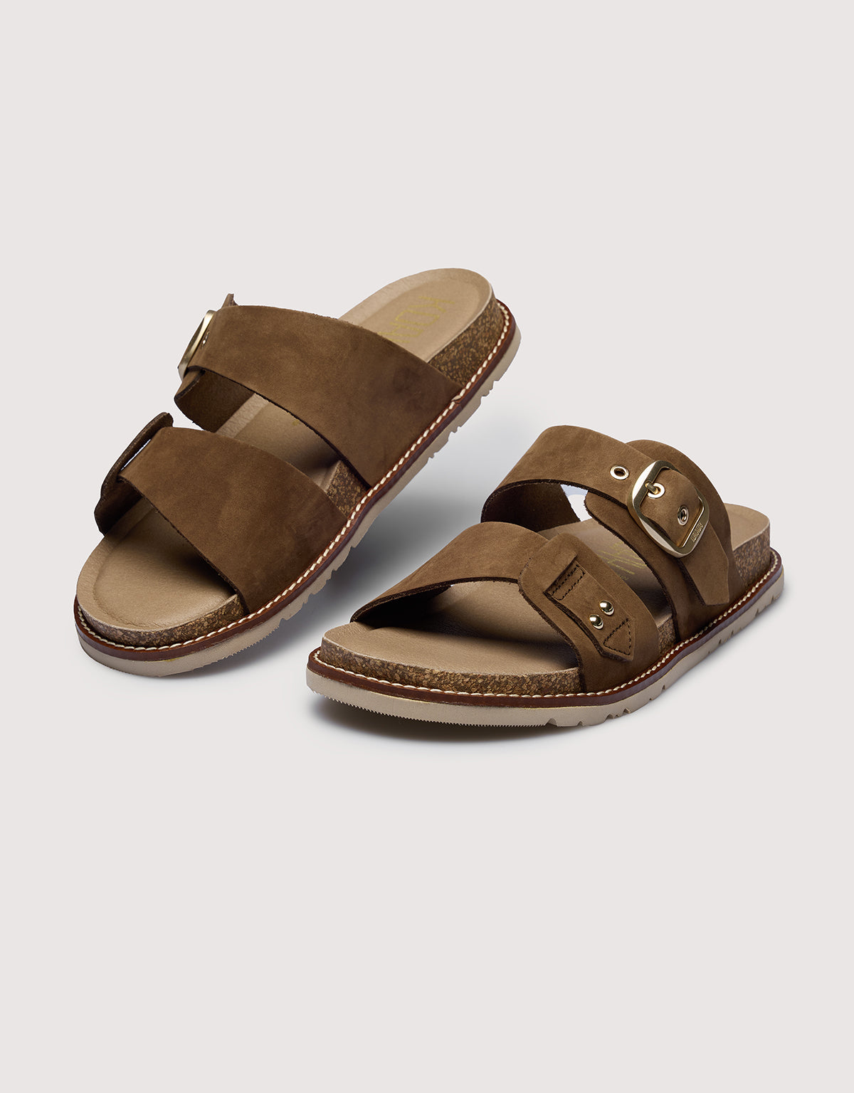 Bio Suede Sandals Brown - Evianna