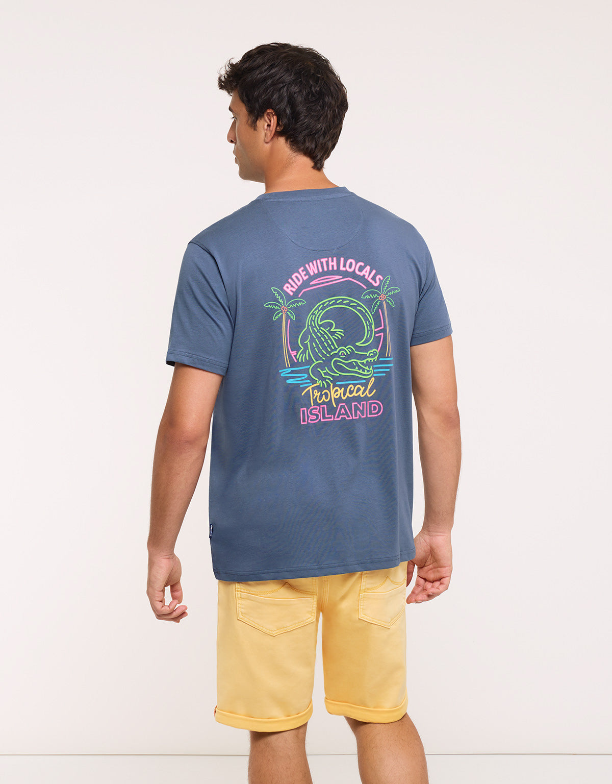 Camiseta Manga Corta Azul Marino - Tropidale