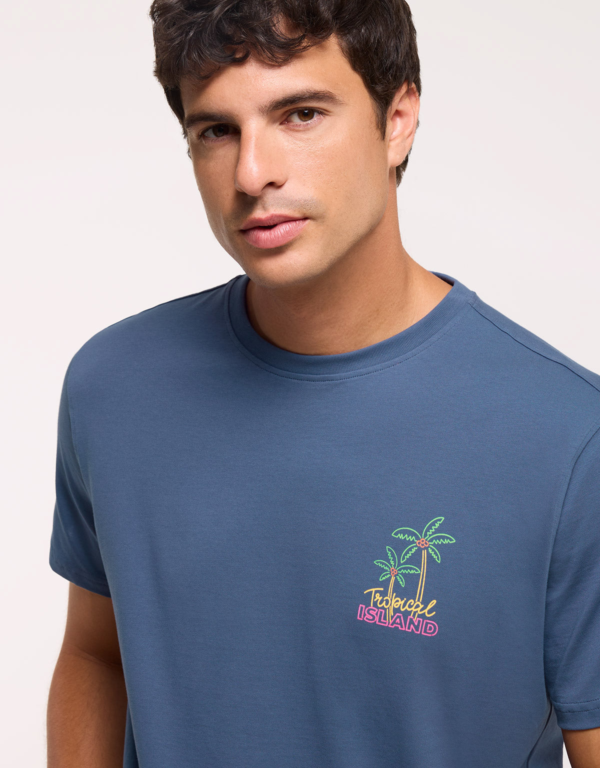 Camiseta Manga Corta Azul Marino - Tropidale 4