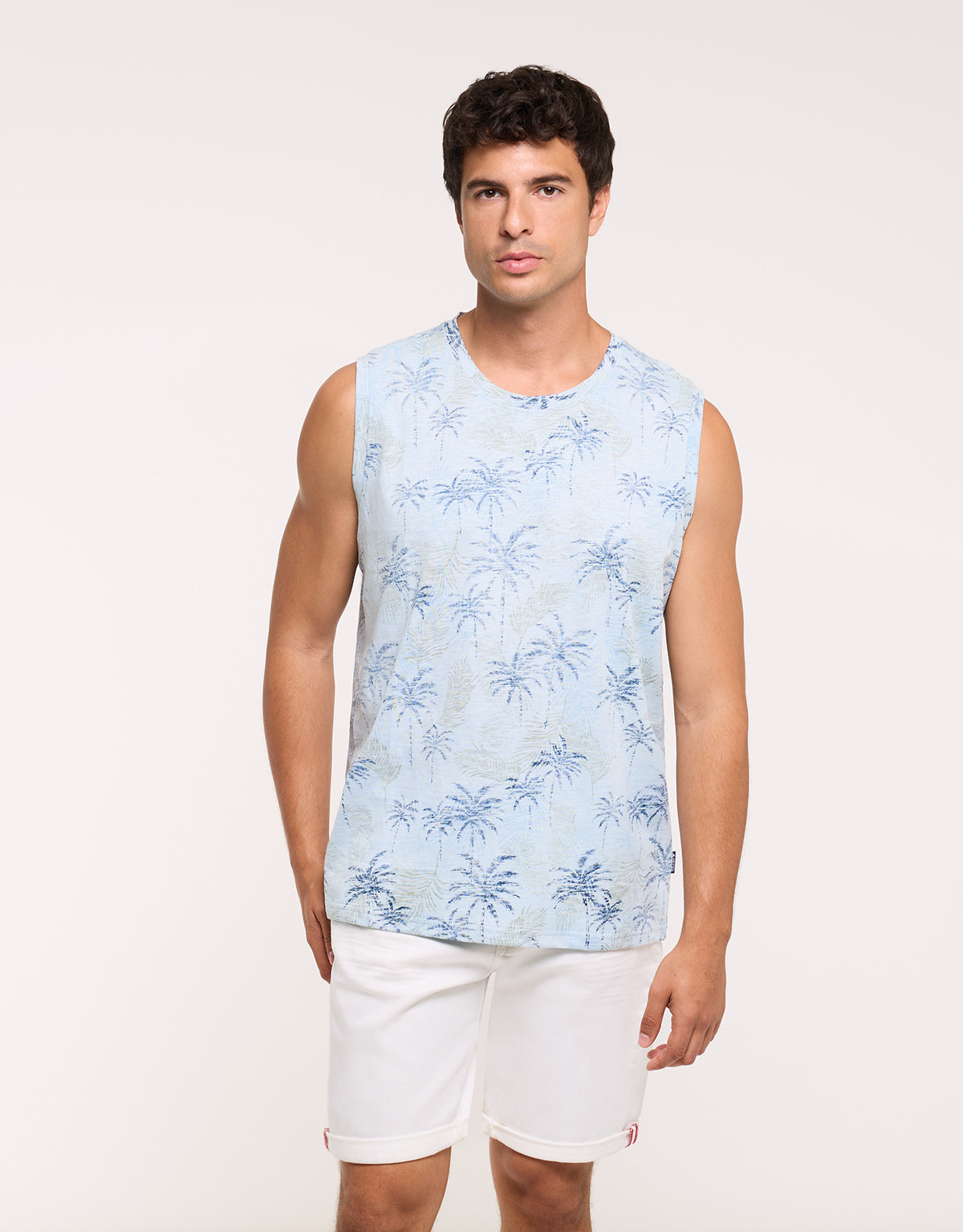 Camiseta Palmeras Sin Mangas Azul - Palmlako