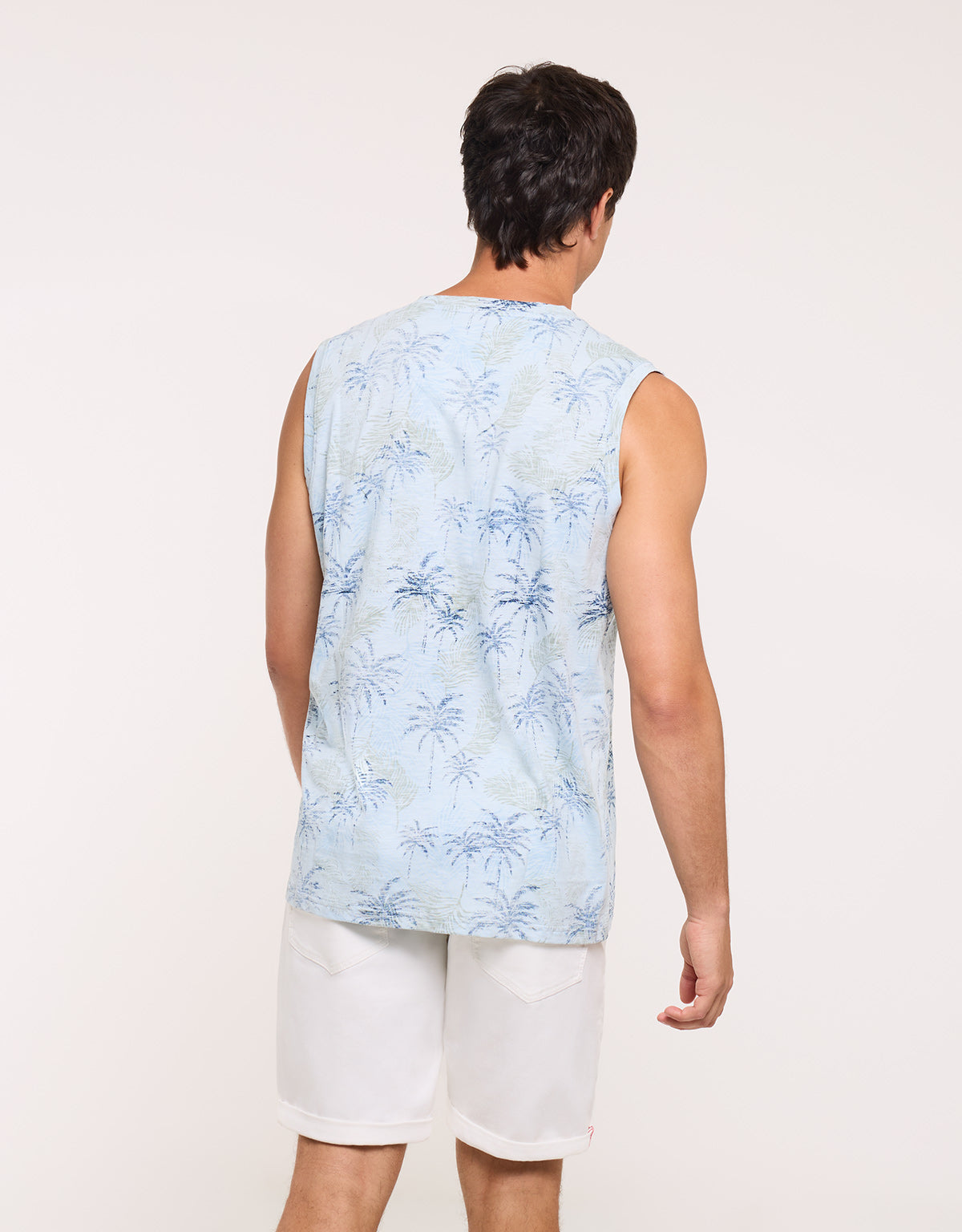 Camiseta Palmeras Sin Mangas Azul - Palmlako 3