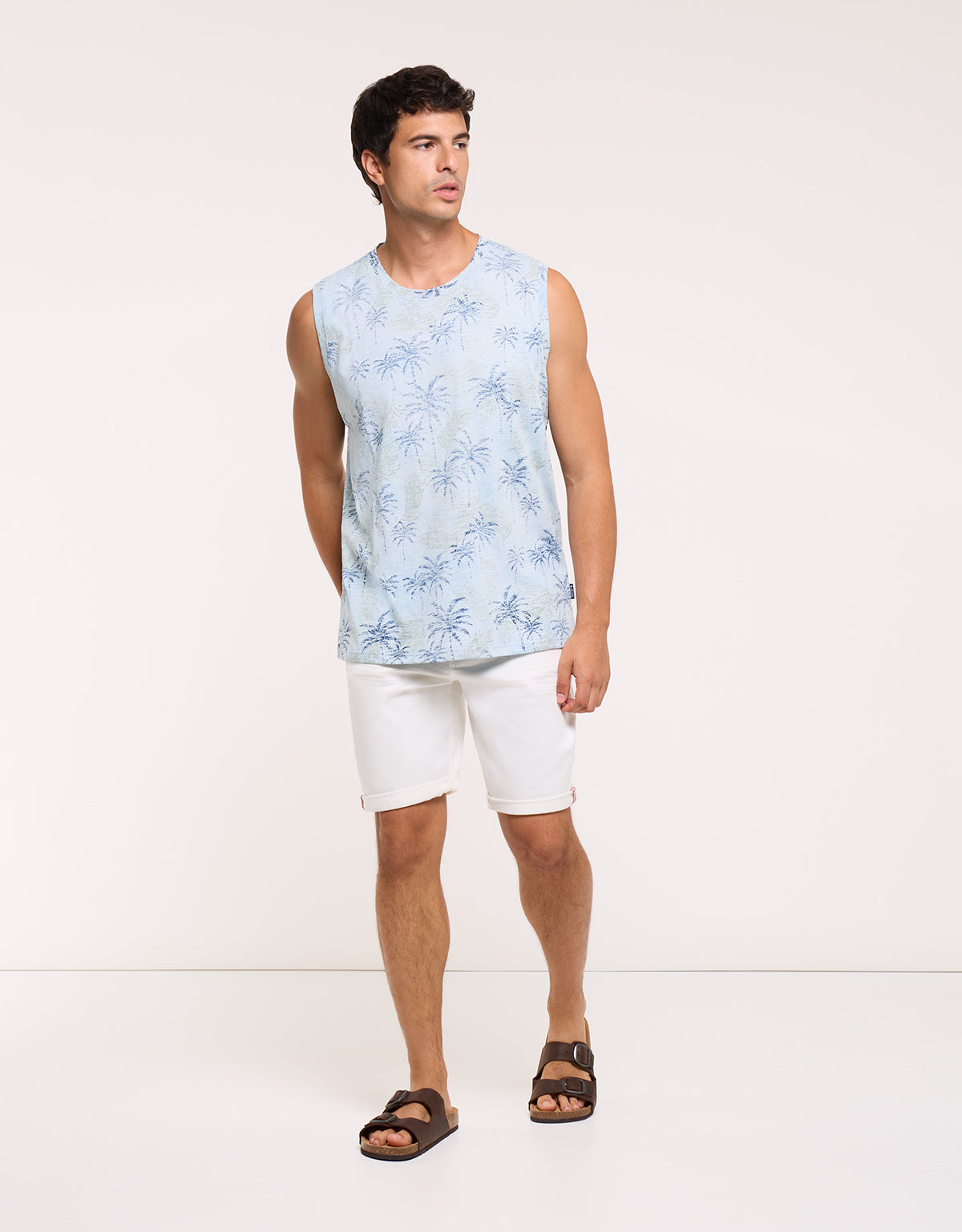 Camiseta Palmeras Sin Mangas Azul - Palmlako 5