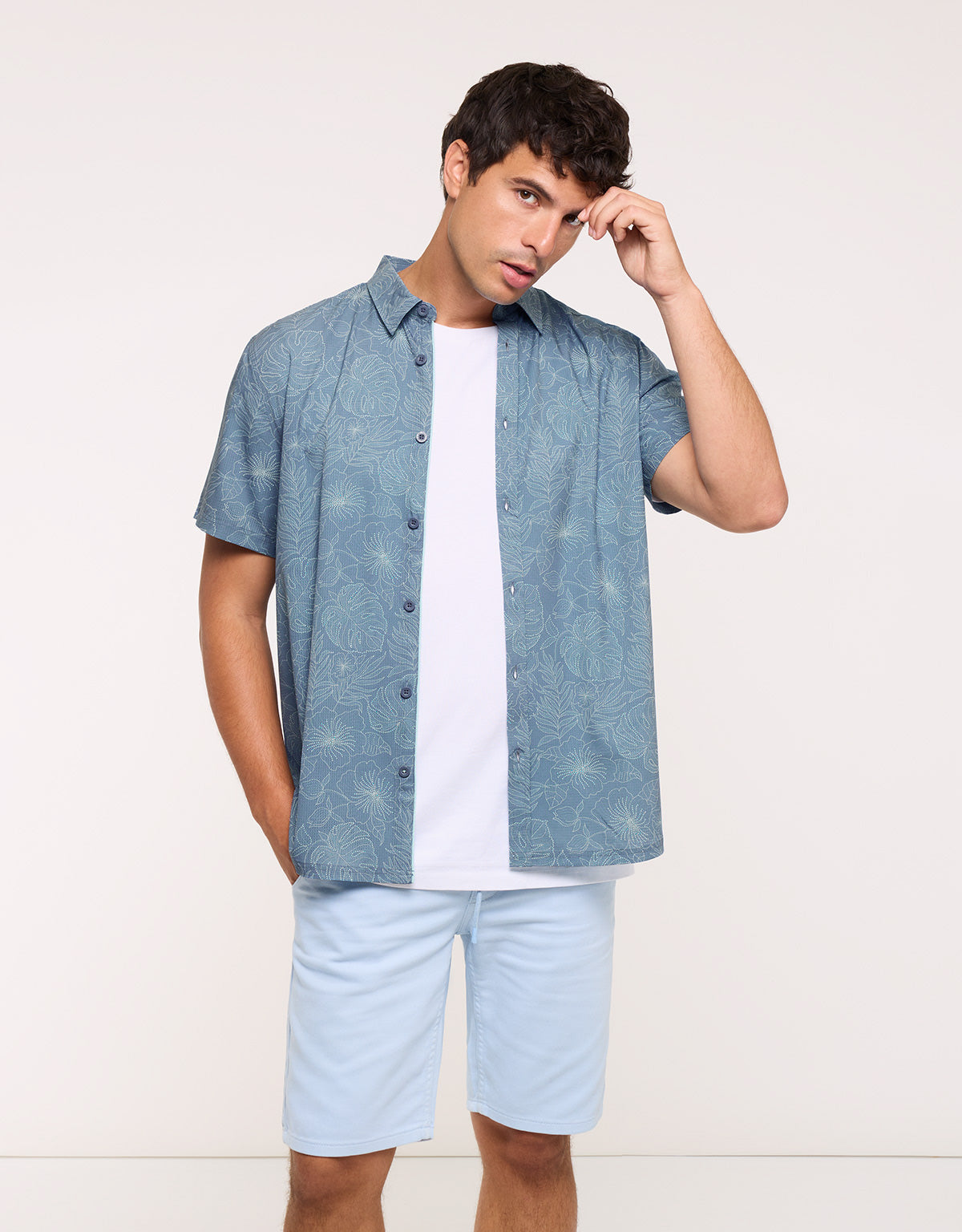 Camisa Estampado Tropical Azul - Furious