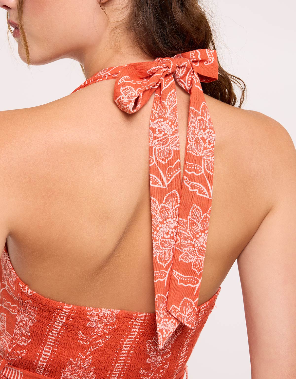 Vestido Midi Naranja con Lazo - Galia 6