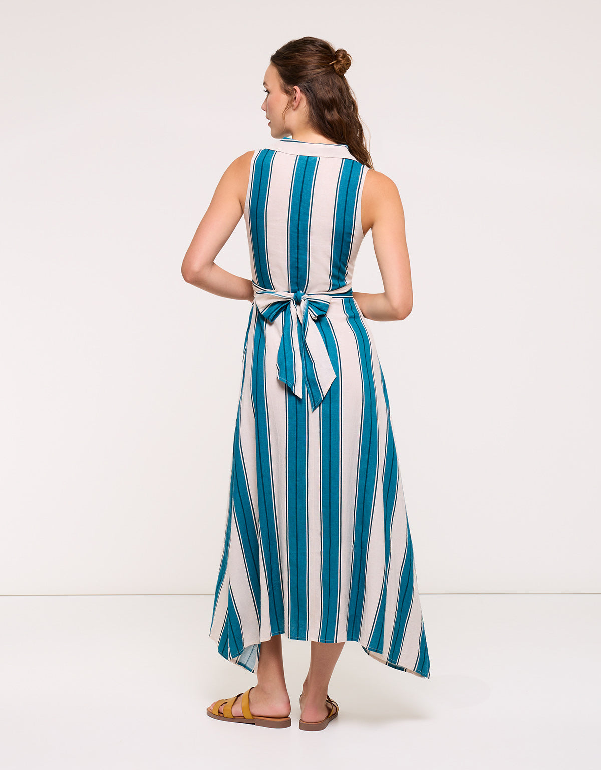 Vestido Midi Turquesa Rayas - Dianes 3