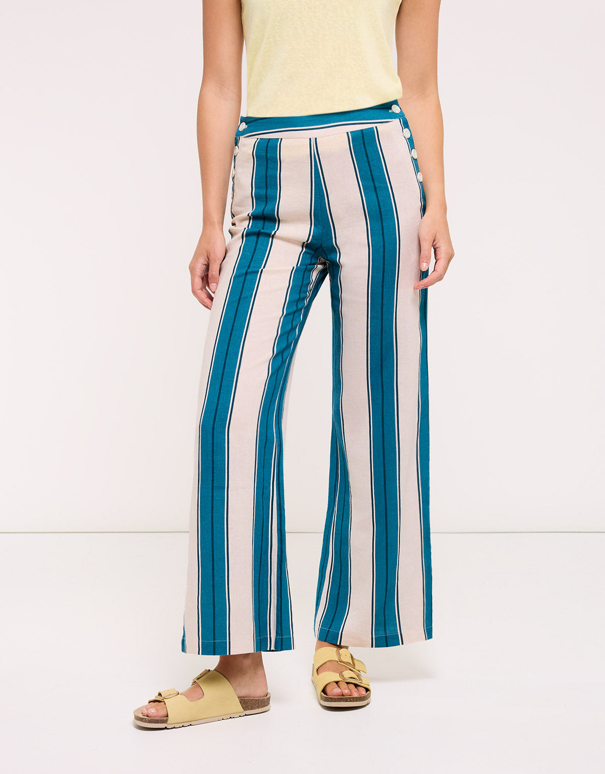 Pantalón Largo Turquesa Rayas - Doven