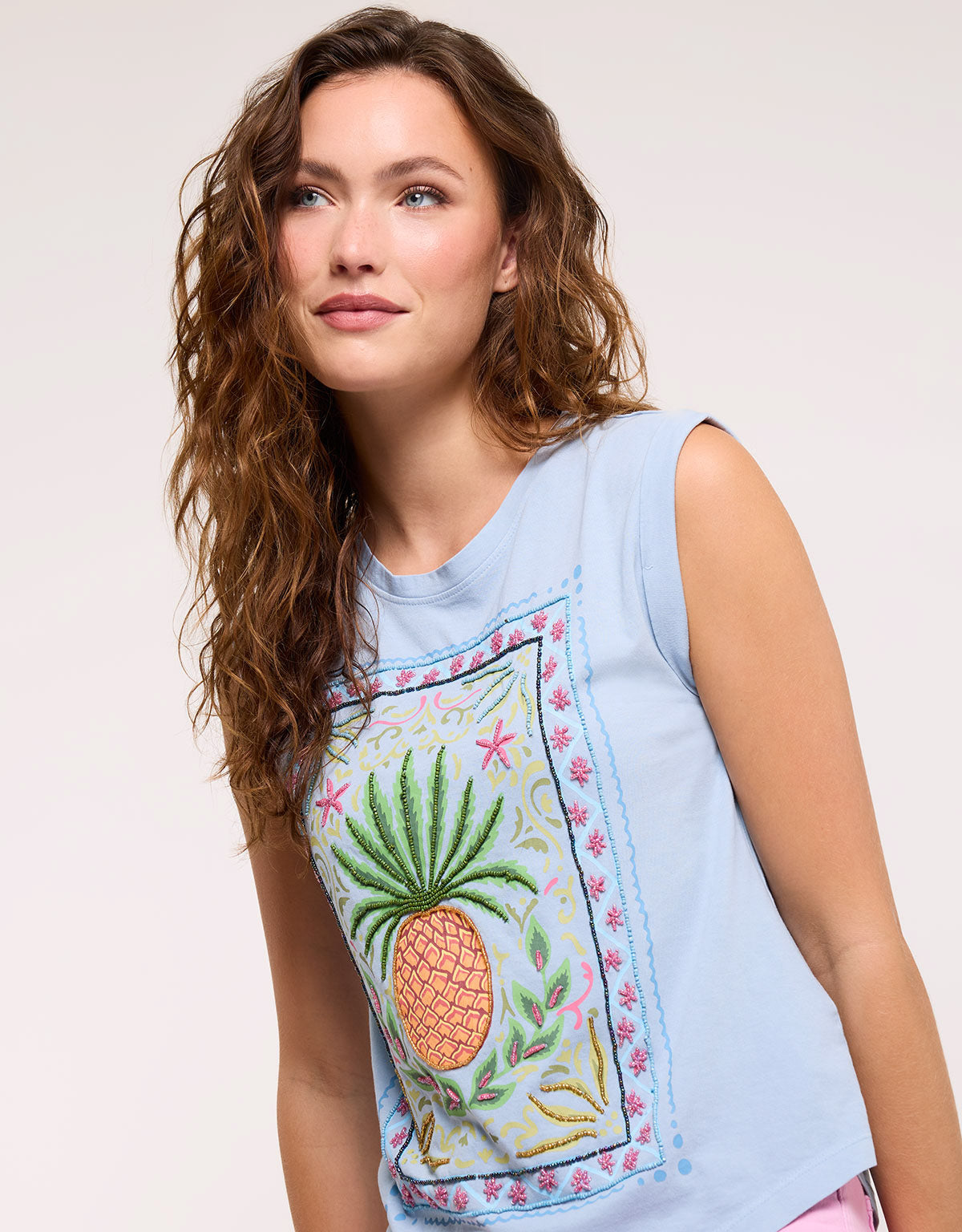 Camiseta Piña Sin Mangas Azul - Pineti 2