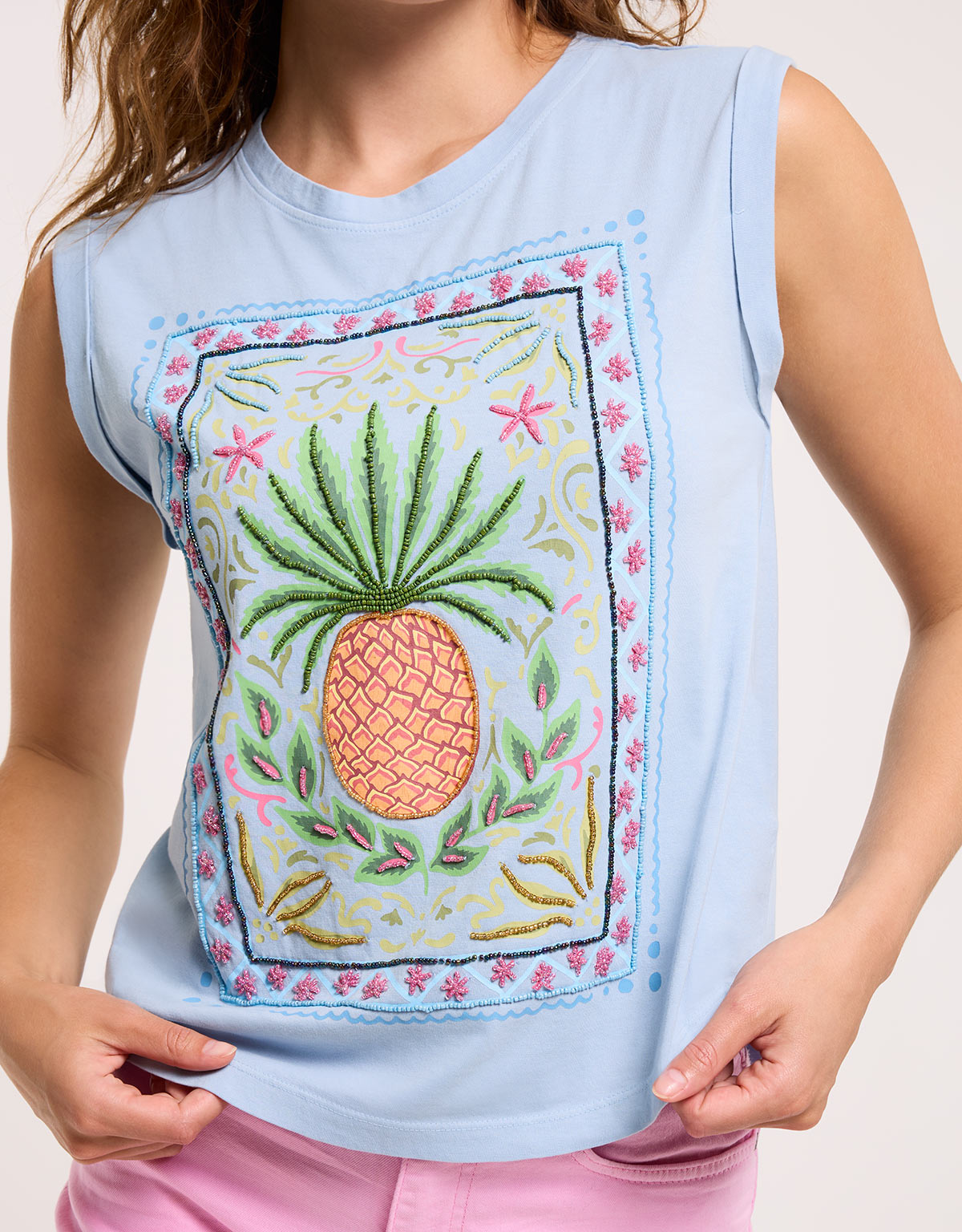 Camiseta Piña Sin Mangas Azul - Pineti 4