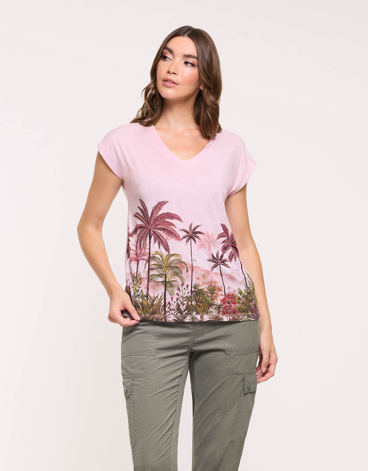 Pink Palm Landscape T-Shirt - Mausi