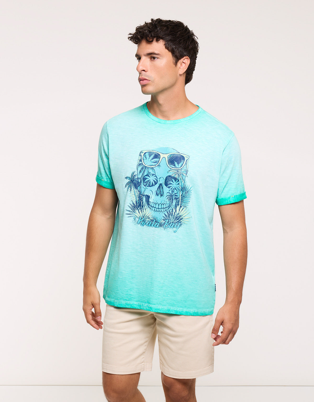 Camiseta Calavera Manga Corta Azul - Skullbay 2
