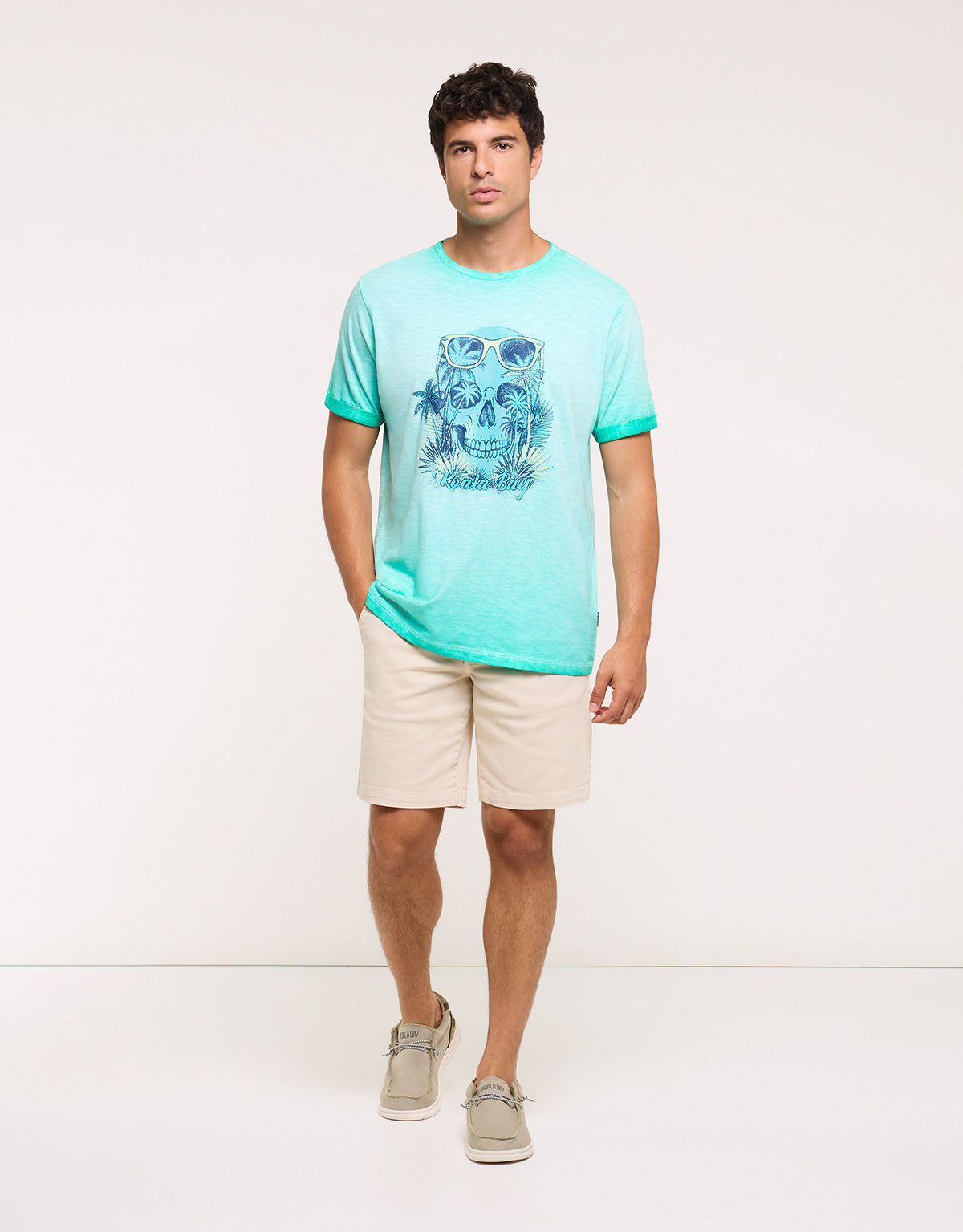Camiseta Calavera Manga Corta Azul - Skullbay 6