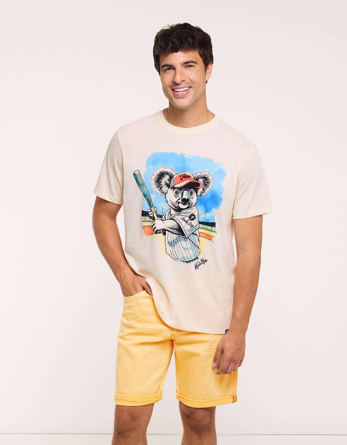 Camiseta Koala Manga Corta Beige - Lilio
