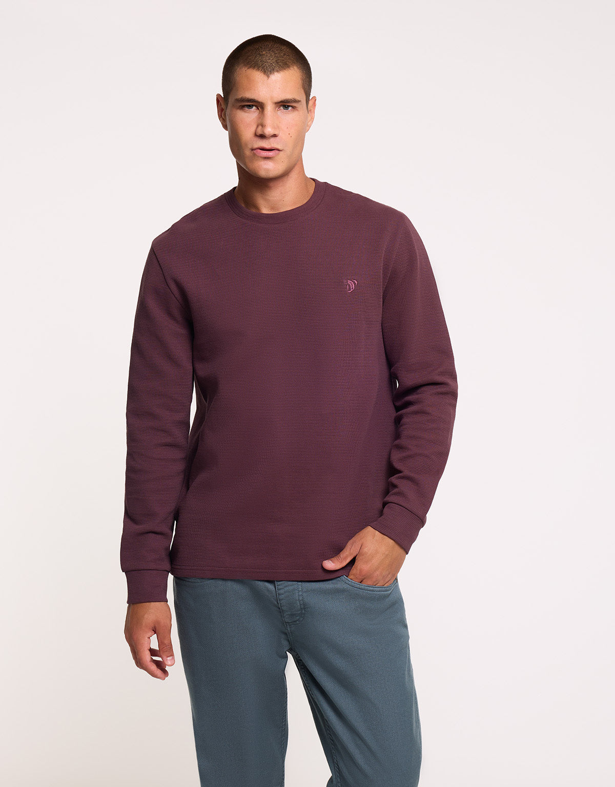 Sudadera Sin Capucha Granate - Brome 1