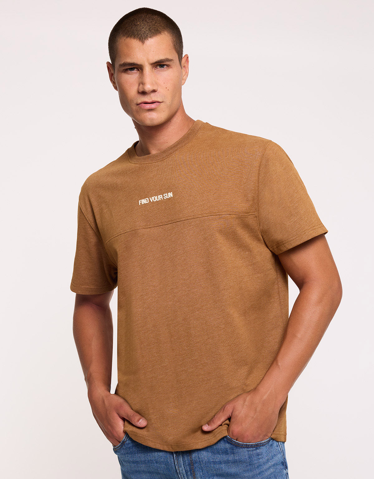 Brown Marl Short-Sleeve T-Shirt - Bondi