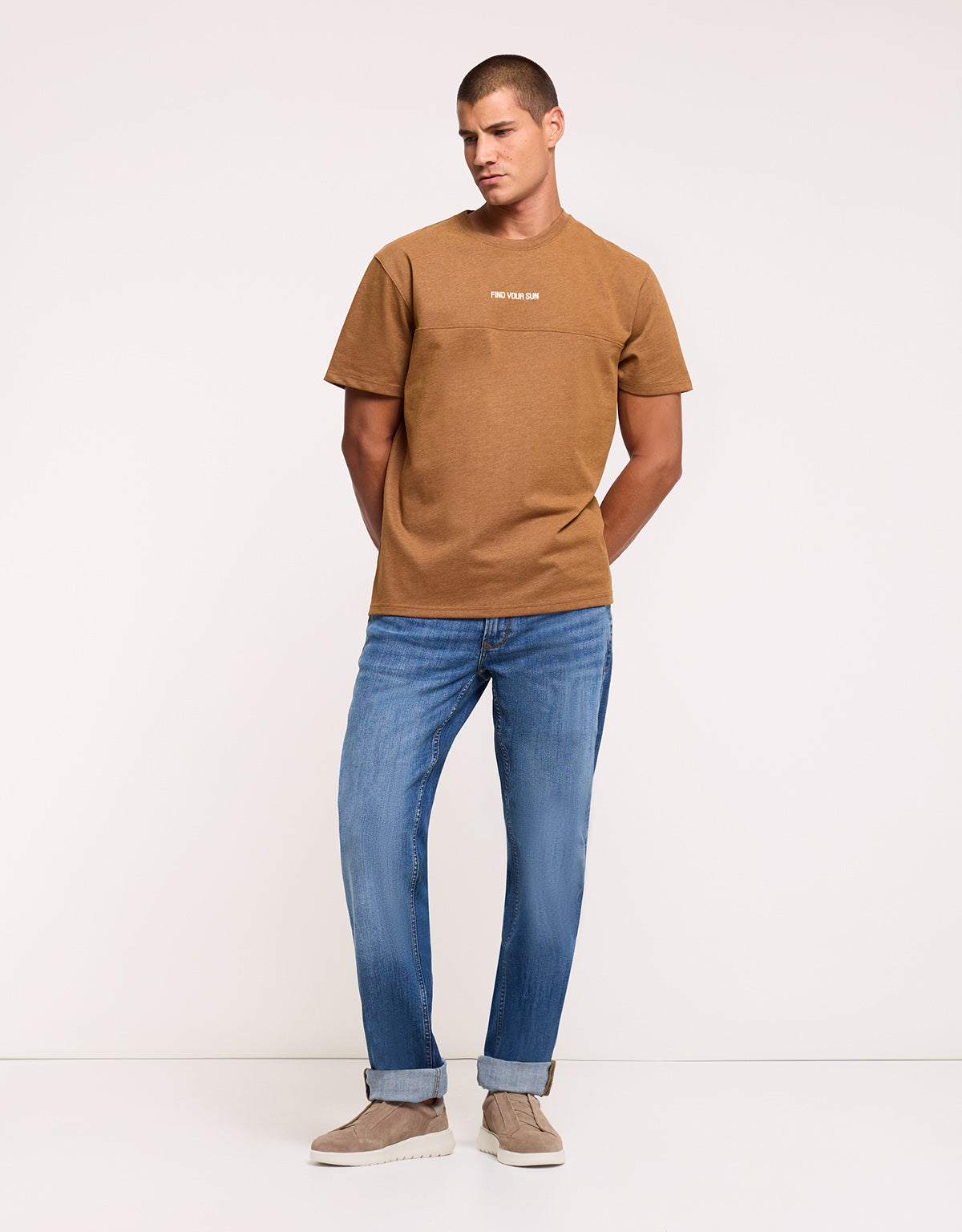 Brown Marl Short-Sleeve T-Shirt - Bondi