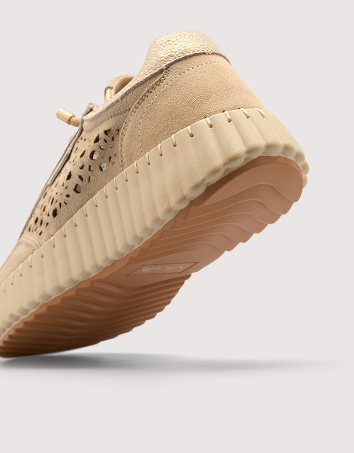 Gold Perforated Leather Sneakers - Sienna