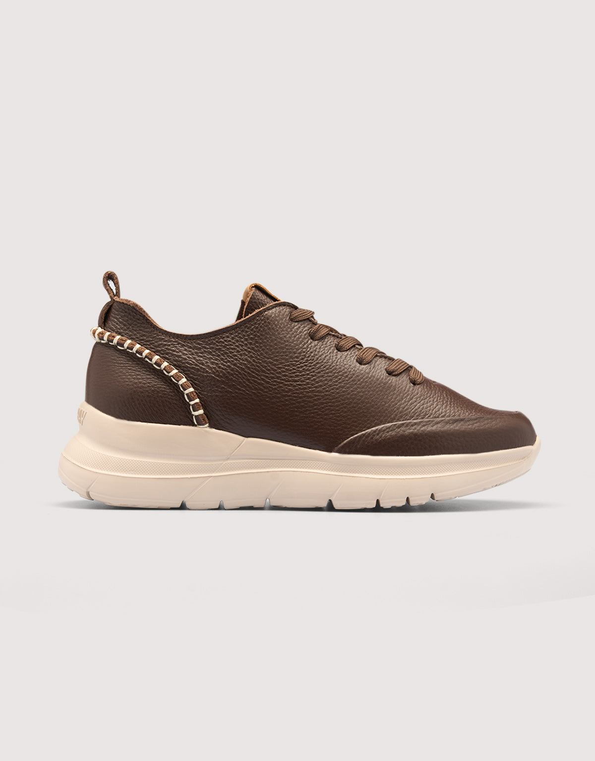 Chocolate Brown Leather Sneakers - Morella