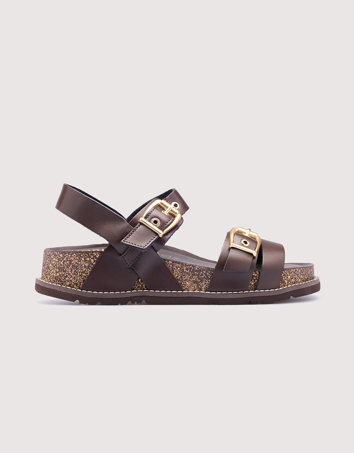Brown Leather Wedge Sandals - Aracena