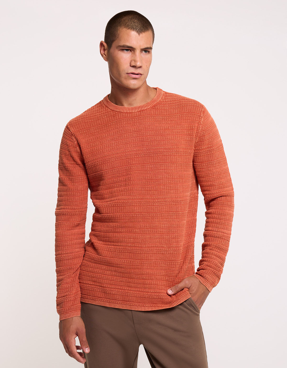 Orange Textured Sweater - Calimero