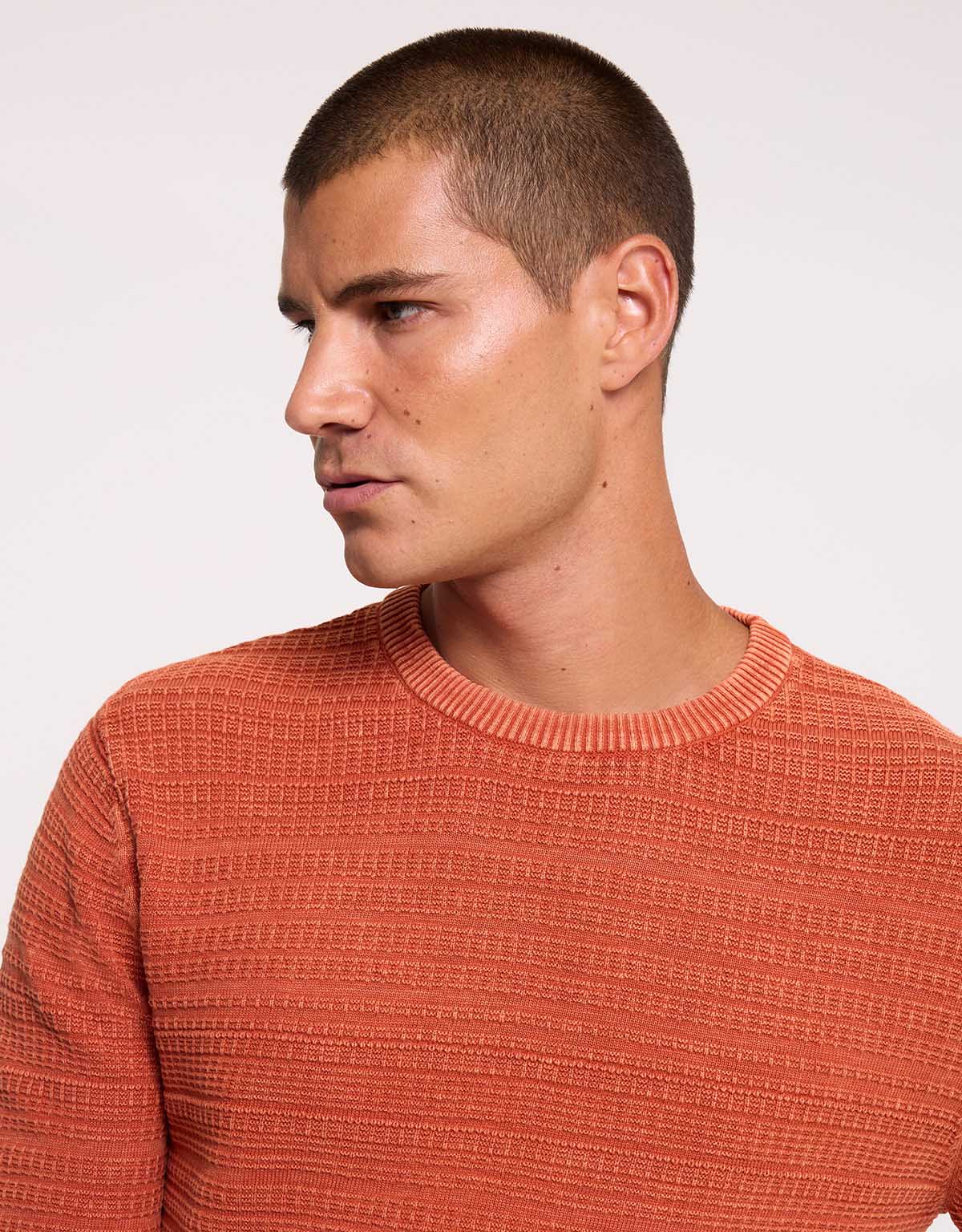 Orange Textured Sweater - Calimero