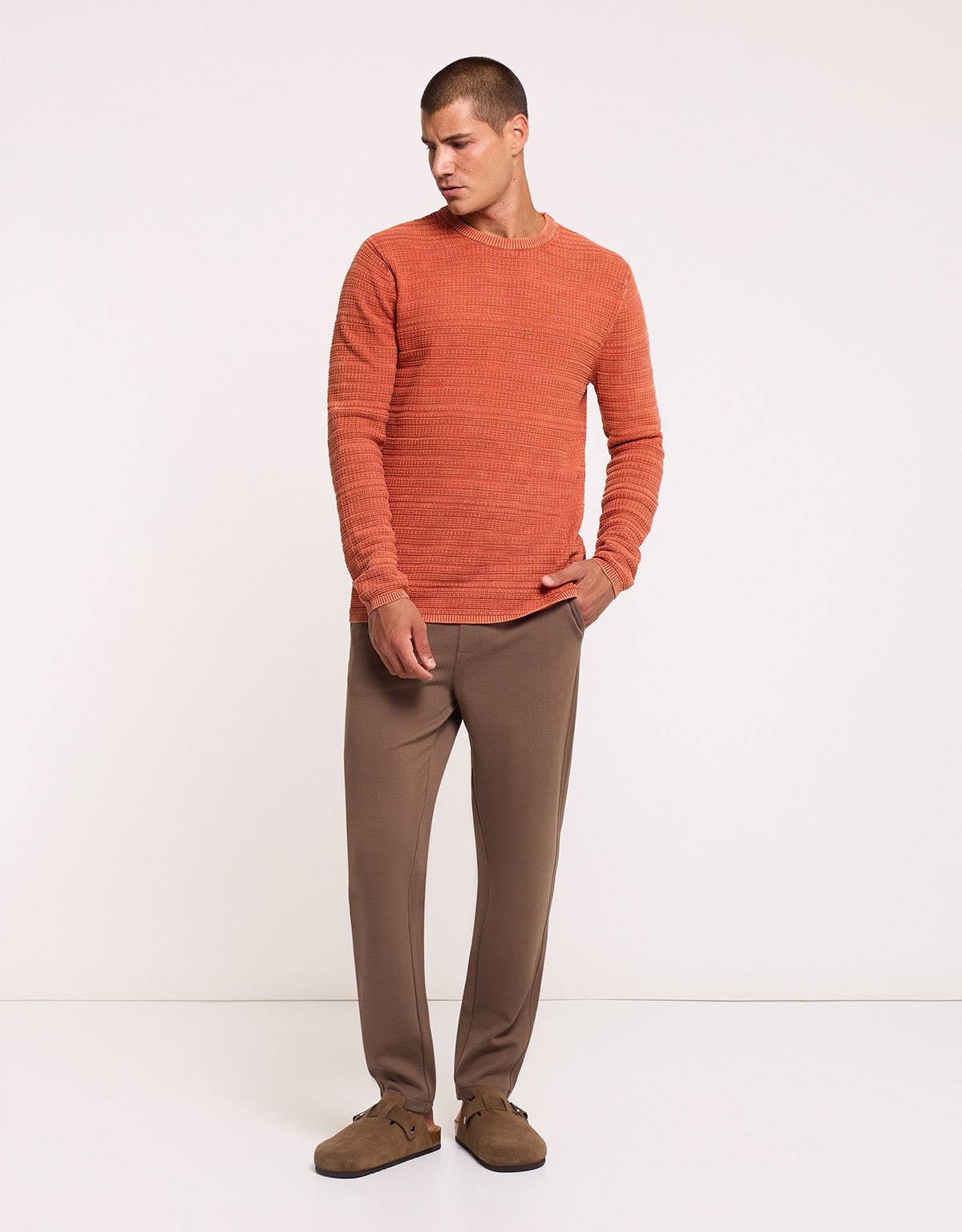 Orange Textured Sweater - Calimero