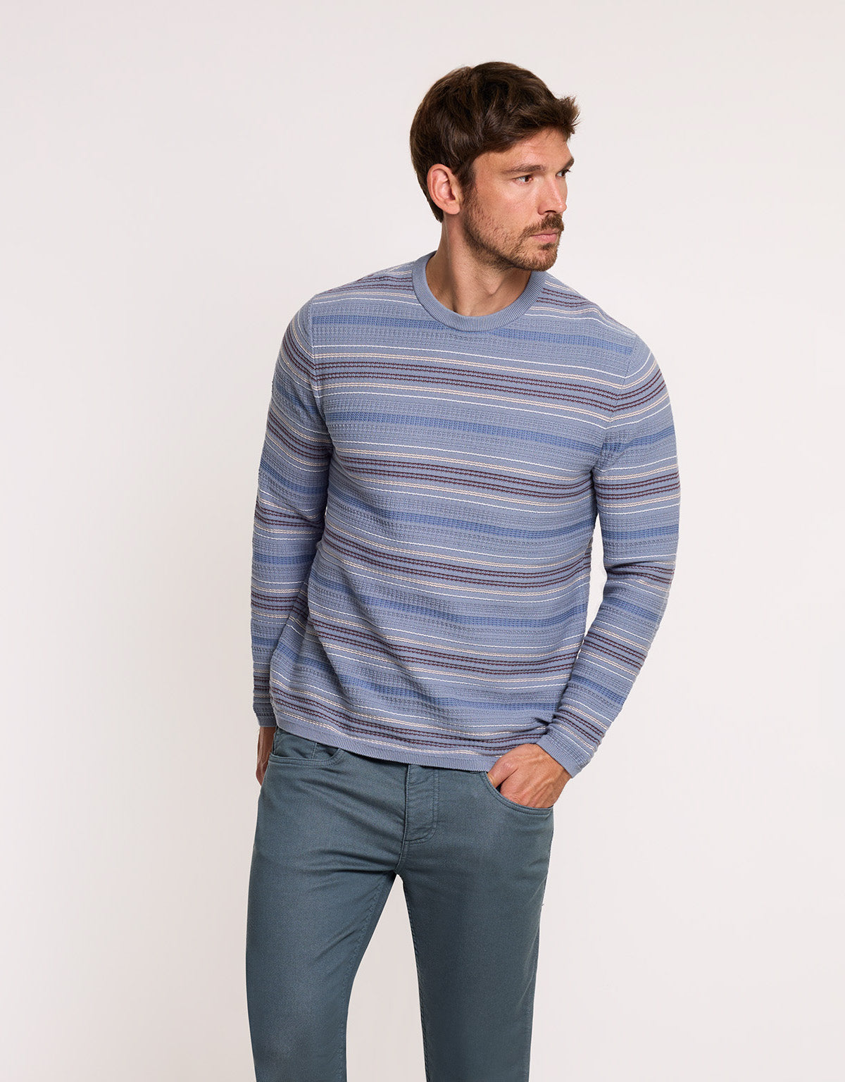 Blue Striped Sweater - Olvero