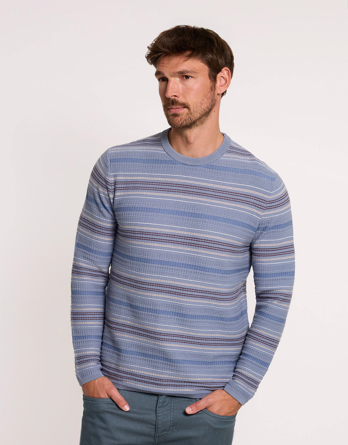 Blue Striped Sweater - Olvero