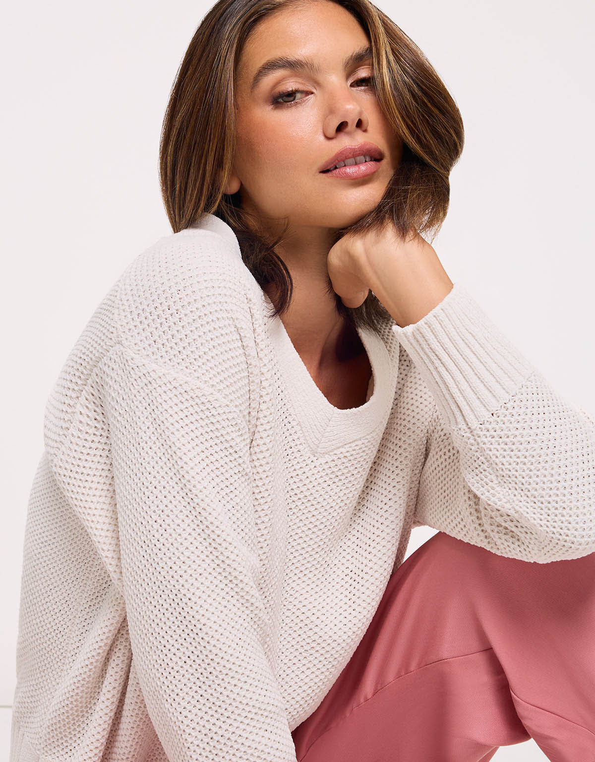 White Long-Sleeve Sweater - Dover