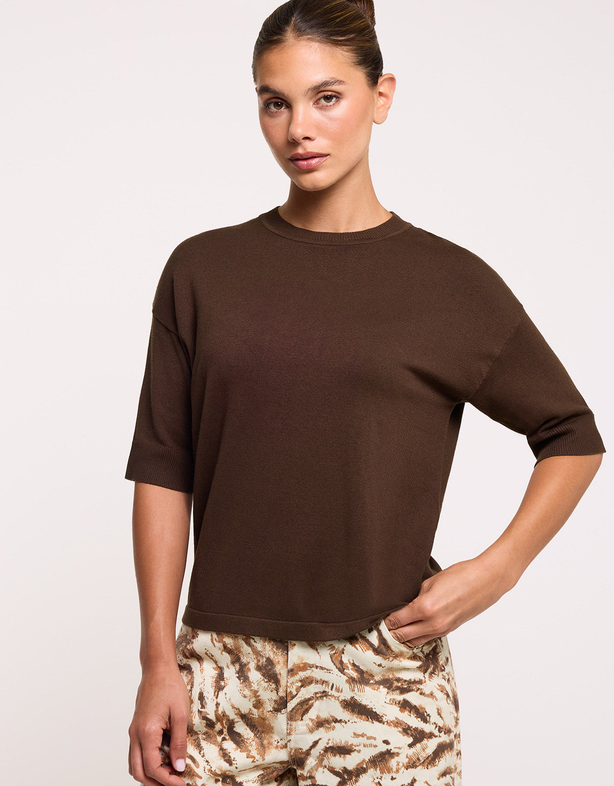 Short Sleeve Jumper Brown - Gratera II