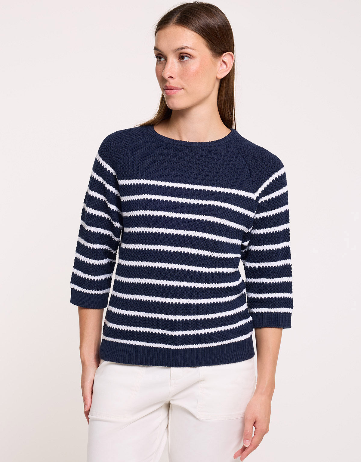 Navy Blue Striped Long-Sleeved Jumper - Zibri II