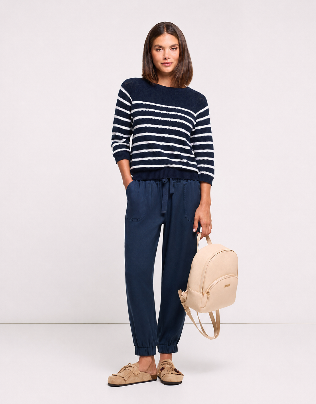 Navy Blue Striped Long-Sleeved Jumper - Zibri II