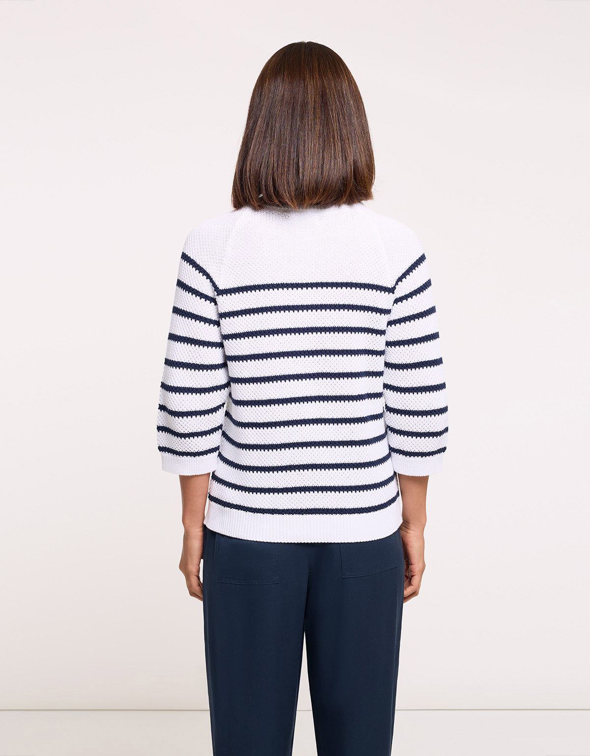 Long Sleeve Jumper White Striped - Zibri II
