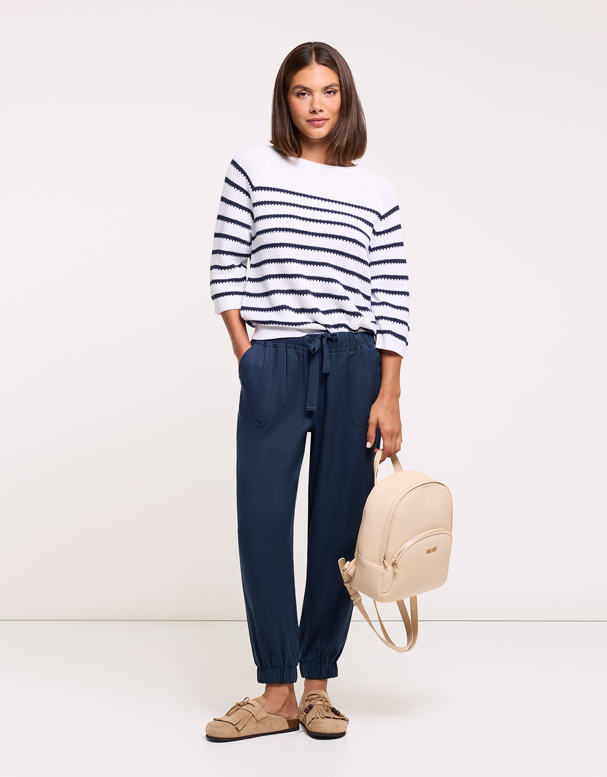 Long Sleeve Jumper White Striped - Zibri II