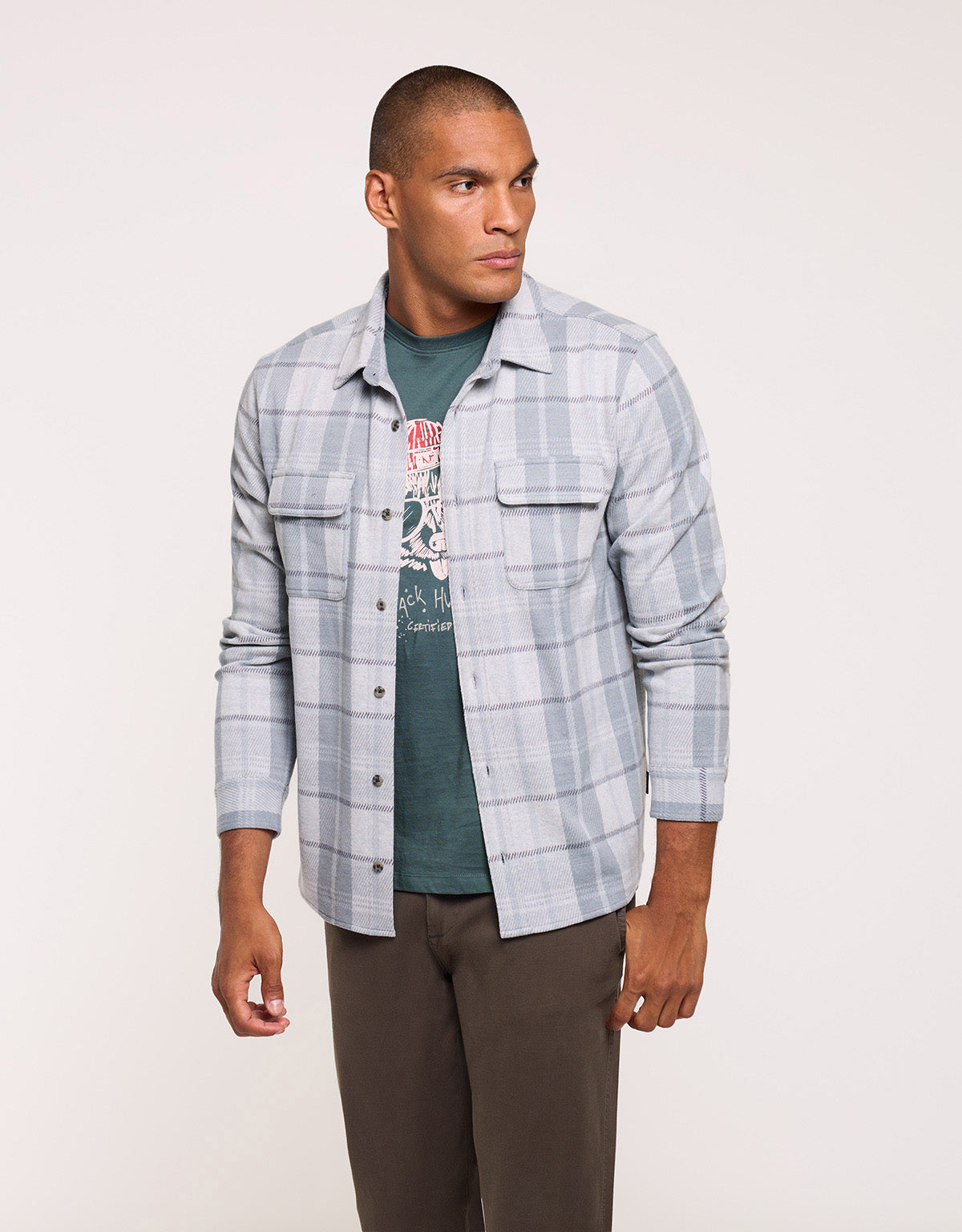 Grey Checked Overshirt - Sereno