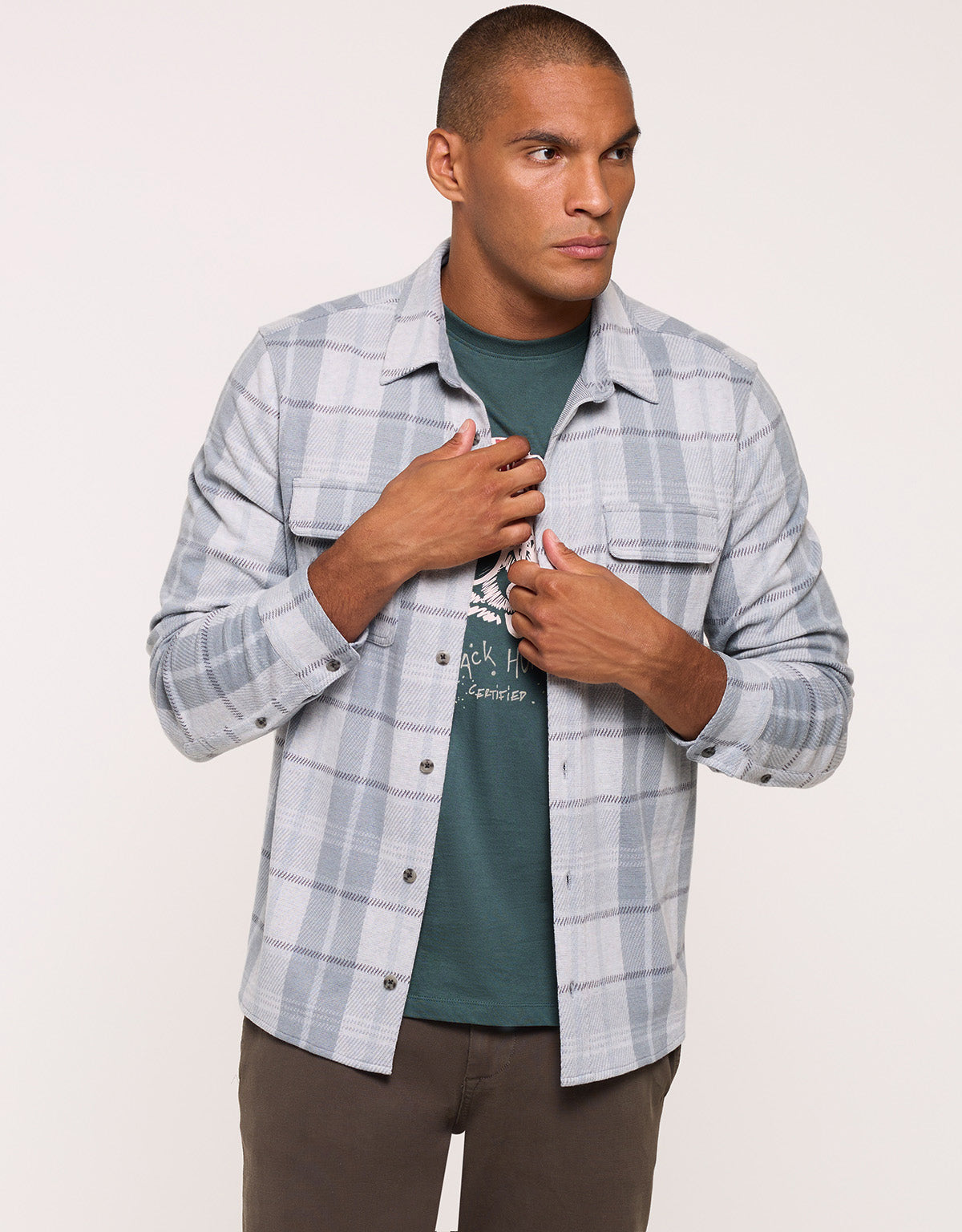 Grey Checked Overshirt - Sereno