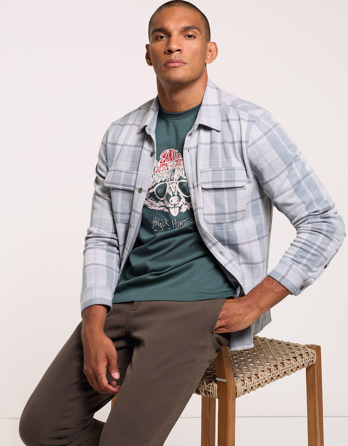 Grey Checked Overshirt - Sereno